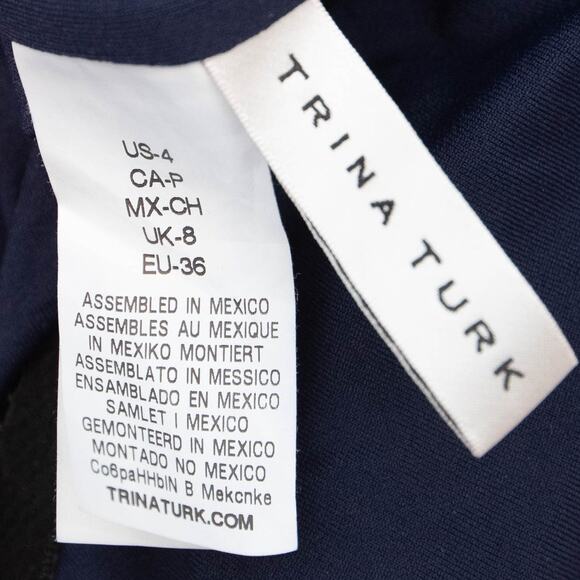 Trina Turk Blue Off Shoulder Ruffle Bandeau One Piece Swimsuit Size 4 - Picture 6 of 9